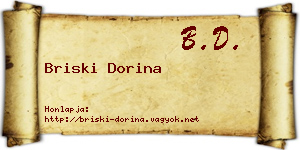 Briski Dorina névjegykártya